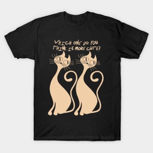 Cats - which one do you think is more cute? T-Shirt